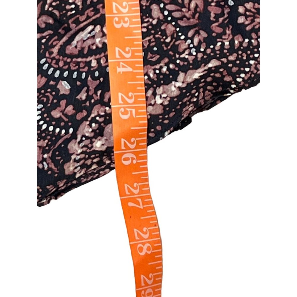 Vince Camuto Womens Size Large Purple Paisley Ruffled Bell Sleeve Popover Blouse - Picture 7 of 13